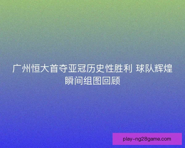 广州恒大首夺亚冠历史性胜利 球队辉煌瞬间组图回顾