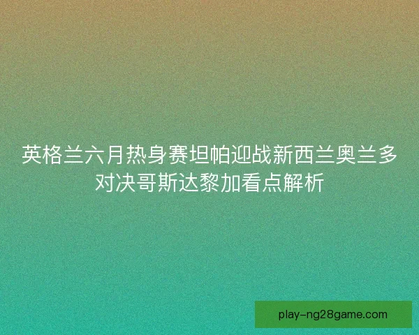 英格兰六月热身赛坦帕迎战新西兰奥兰多对决哥斯达黎加看点解析
